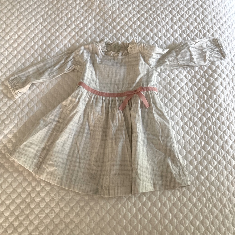 Hope and Henry Glen Plaid Dress Ruffle Neck Dress